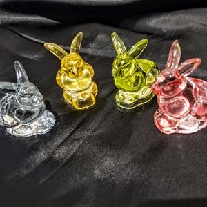 Williams-Sonoma Glass Bunny Taper Holders Set of 4